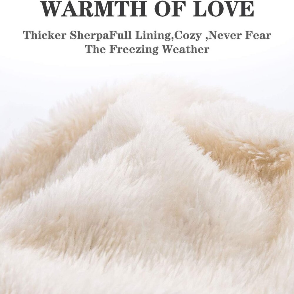 Women Winter Pompom Beanie Hat with Warm Fleece Lined, Thick Slouchy Snow Knit S - Picture 4 of 6